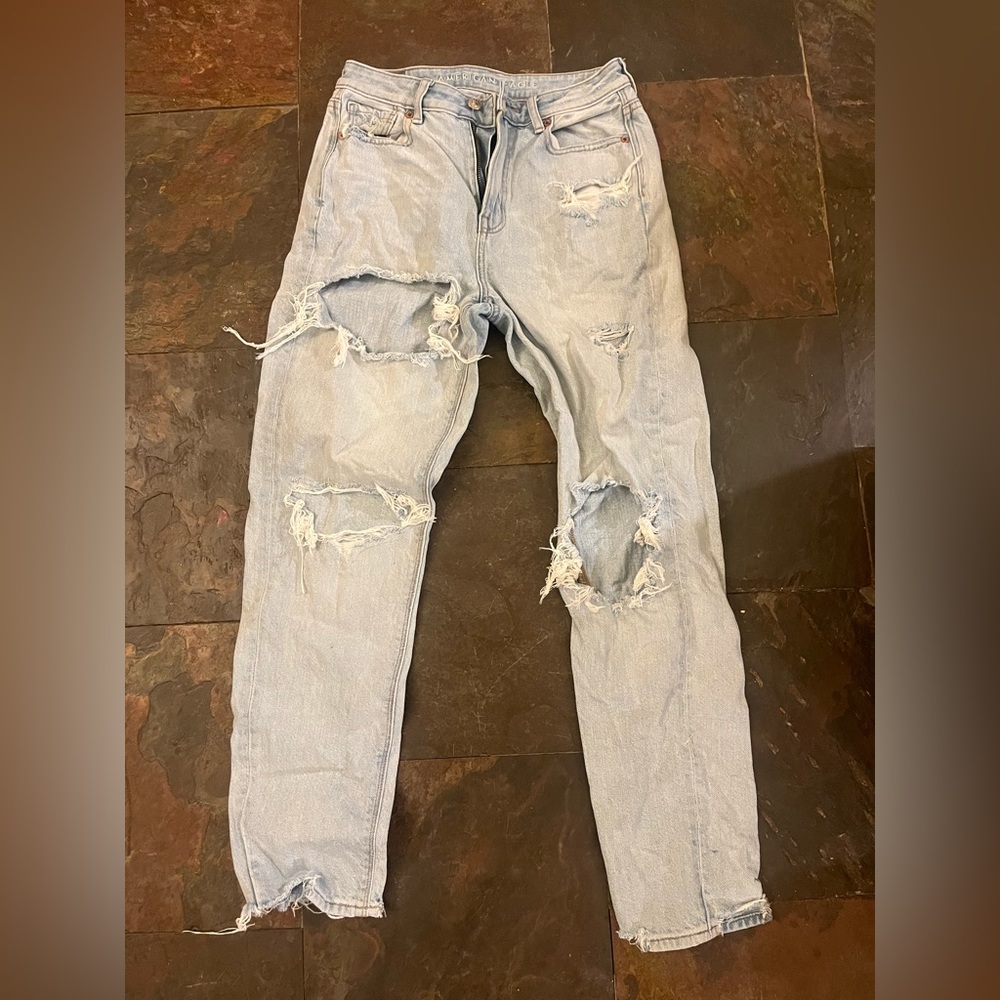 American Eagle Jeans, style-mom, light wash, size 0